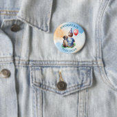 Badge Rond 5 Cm Personnalisé Birthday Boy | Chiot et bébé (En situation)
