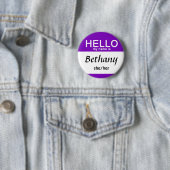 Badge Rond 5 Cm Personnalisé Bonjour Mon Nom Est Personnalisé Nom (En situation)