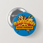 Badge Rond 5 Cm Personnalisé Comic Book Pop Art SUPERHERO (Devant & derrière)