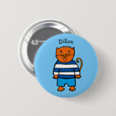 Badge Rond 5 Cm Personnalisé Dillon le chat (Devant & derrière)