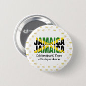 Badge Rond 5 Cm Personnalisé JAMAICA 60e anniversaire de l'indépen (Devant & derrière)