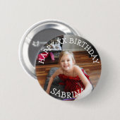 Badge Rond 5 Cm Personnalisé Joyeux Anniversaire Nom et âge (Devant & derrière)