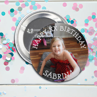 Badge Rond 5 Cm Personnalisé Joyeux Anniversaire Nom et âge