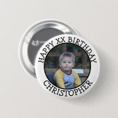 Badge Rond 5 Cm Personnalisé Joyeux Anniversaire Nom et âge (Devant & derrière)