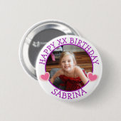 Badge Rond 5 Cm Personnalisé Joyeux Anniversaire Nom et âge (Devant & derrière)