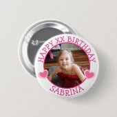 Badge Rond 5 Cm Personnalisé Joyeux Anniversaire Nom et âge (Devant & derrière)