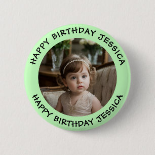 Badge Rond 5 Cm Personnalisé Joyeux Anniversaire Nom et âge de la