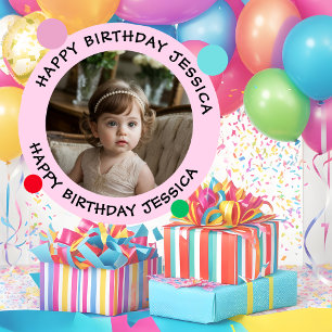 Badge Rond 5 Cm Personnalisé Joyeux Anniversaire Nom et âge de la 