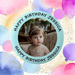 Badge Rond 5 Cm Personnalisé Joyeux Anniversaire Nom et âge de la