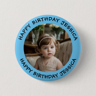 Badge Rond 5 Cm Personnalisé Joyeux Anniversaire Nom et âge de la