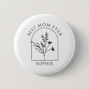 Badge Rond 5 Cm Personnalisé Meilleure maman Ever Mères cadeau jou
