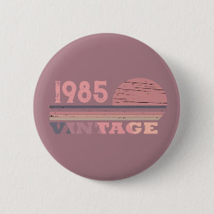 Badge Rond 5 Cm Personnalisé quarante fête vintage de 40e annivers