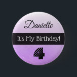 Badge Rond 5 Cm Personnalisé Son Bouton My Birthday Purple Girl'<br><div class="desc">Personnalisé Son Bouton My Birthday Purple Girl'</div>