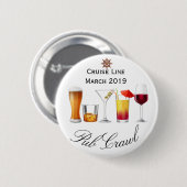 Badge Rond 5 Cm Personnaliser de bateau de croisière Activité d'an (Devant & derrière)