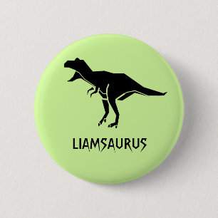 Badge Rond 5 Cm Personnaliser Dinosaur Nom Personnaliser