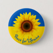 Badge Rond 5 Cm Personnaliser Texte Ukraine Tournesol Jaune bleu (Devant)