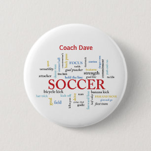 Badge Rond 5 Cm Personnalisez, Merci d'entraîneur de football en m