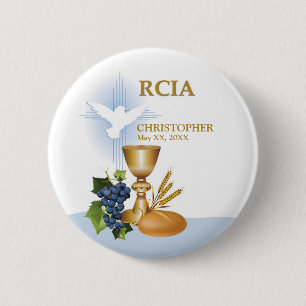 Badge Rond 5 Cm Personnalisez, sacrement de catholique de RCIA