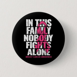Badge Rond 5 Cm Personne Dans Cette Famille Ne Lutte Seul Cancer D