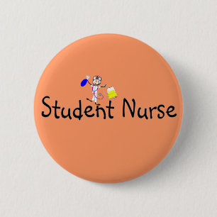 Badge Rond 5 Cm Personne de bâton d'élève-infirmière
