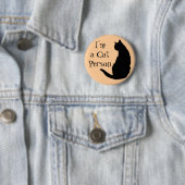Badge Rond 5 Cm Personne du chat (En situation)