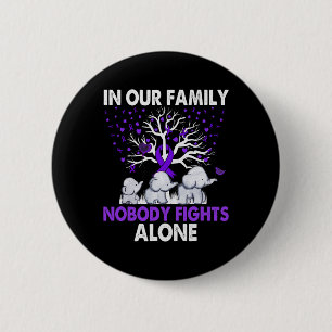 Badge Rond 5 Cm Personne ne se bat seul Famille Eléphants Heimerhe