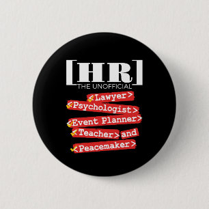 Badge Rond 5 Cm Personnel des ressources humaines non officiel drô