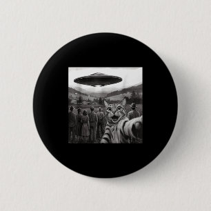Badge Rond 5 Cm Personnes regardant un chat extraterrestre drôle p