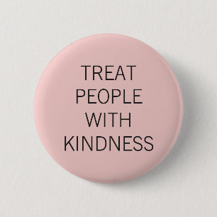 Badge Rond 5 Cm Personnes roses de festin avec la gentillesse