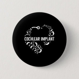 Badge Rond 5 Cm Perte Auditive Sensibilisation Amour Implant Cochl