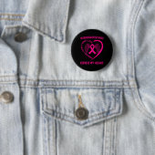 Badge Rond 5 Cm Perte De La Petite-Fille Cancer Du Sein Heart Wing (En situation)