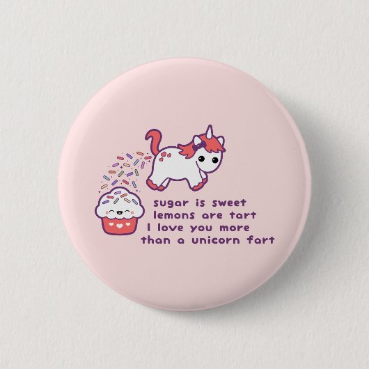 Badge Rond 5 Cm Pet mignon de licorne (Devant)