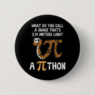 Badge Rond 5 Cm Pet Snake Math Pi Day Python
