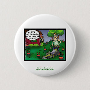 Badge Rond 5 Cm PETA & Le dessin animé Crabgrass Boutons drôles