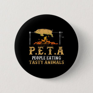 Badge Rond 5 Cm Peta Les Gens Mangent Savoureux Animal Enthousias