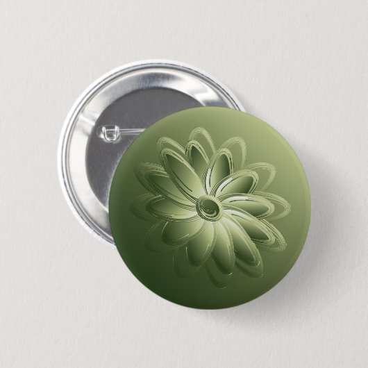 Badge Rond 5 Cm pétales verts (Devant & derrière)