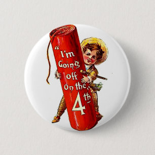 Badge Rond 5 Cm Pétard garçon plaisanterie art vintage de carte