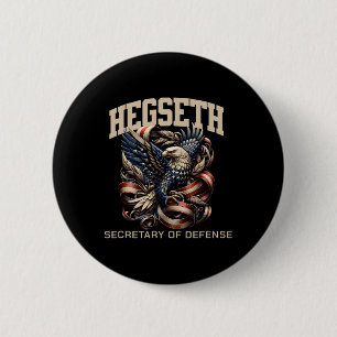 Badge Rond 5 Cm Pete Hegseth Secrétaire à la Défense Soutien à Tru