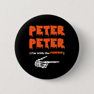 Badge Rond 5 Cm Peter Peter est avec le citrouille
