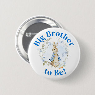 Badge Rond 5 Cm Peter Rabbit Garçon Bouton "Big Brother-to-Be"