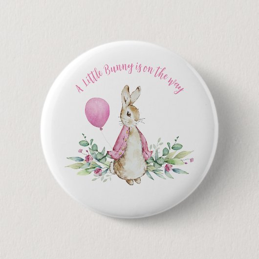 Badge Rond 5 Cm Peter Rabbit Little est en route (Devant)