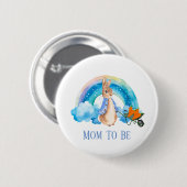 Badge Rond 5 Cm Peter Rabbit Rainbow Carottes Maman Être (Devant & derrière)