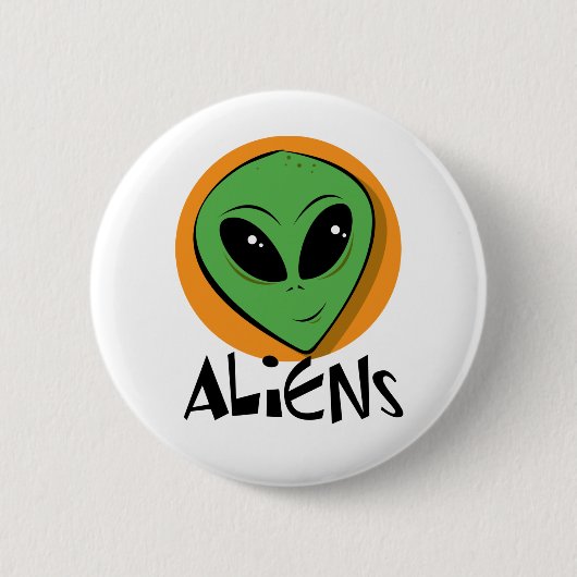 Badge Rond 5 Cm Petit alien vert (Devant)