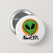 Badge Rond 5 Cm Petit alien vert (Devant & derrière)