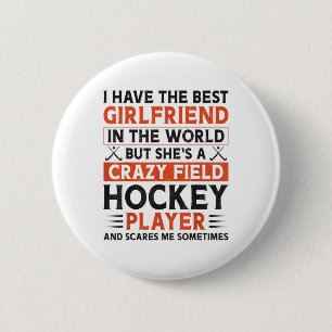 Badge Rond 5 Cm Petit ami de hockey sur gazon j'ai la meilleure pe
