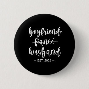 Badge Rond 5 Cm Petit ami fiancé mari 2026 Mariage Marié