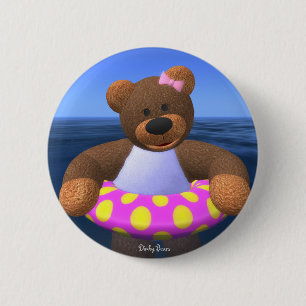 Badge Rond 5 Cm Petit amusement de l'eau d'ours