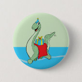 Badge Rond 5 Cm Petit, Anniversaire Dinosaur (Devant)
