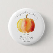 Badge Rond 5 Cm Petit Baby shower Citrouille (Devant)