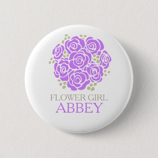 Badge Rond 5 Cm Petit bouquet pourpre de demoiselle de honneur (Devant)